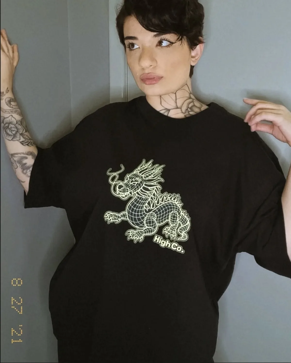 Camiseta High Co. Dragão preta